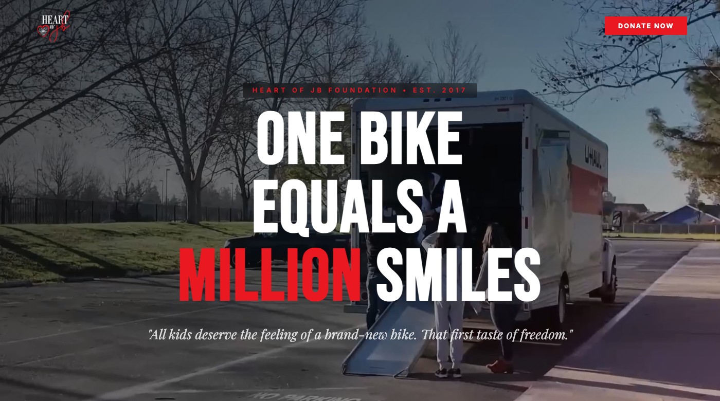 Heart of JB Foundation website screenshot